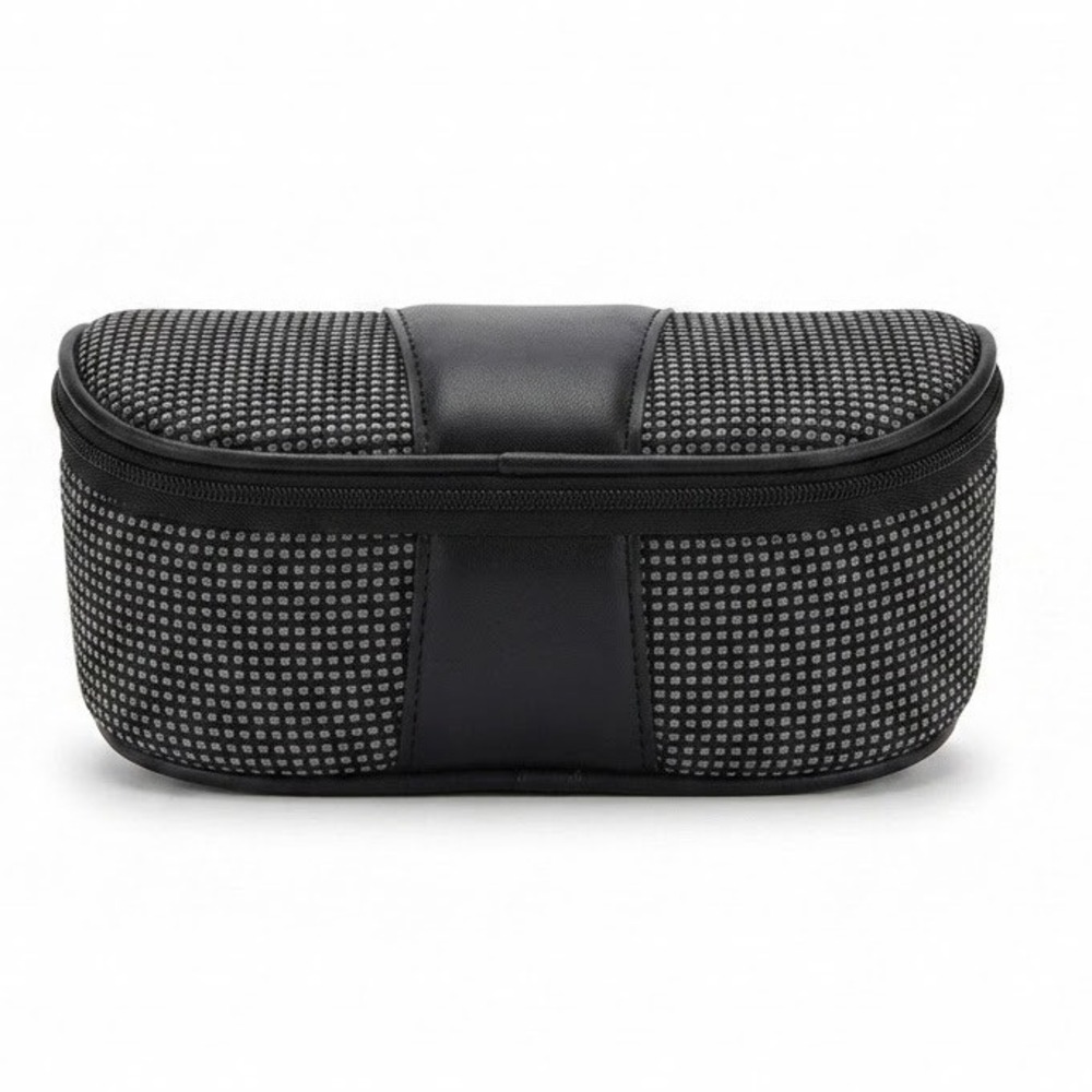 Black Grey Dotted Shell Sunglasses Utility Case Swivel Clip Pouch Travel Work